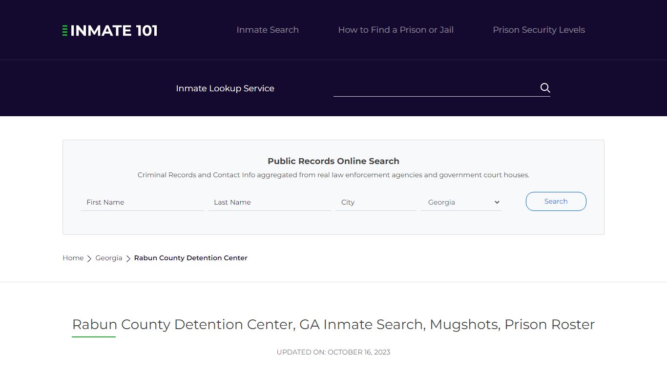 Rabun County Detention Center, GA Inmate Search, Mugshots, Prison ...